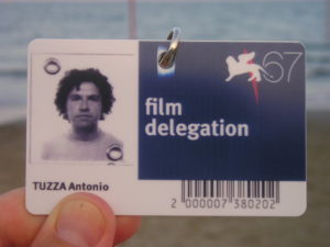 Il mio badge al Festival di Venezia 2010